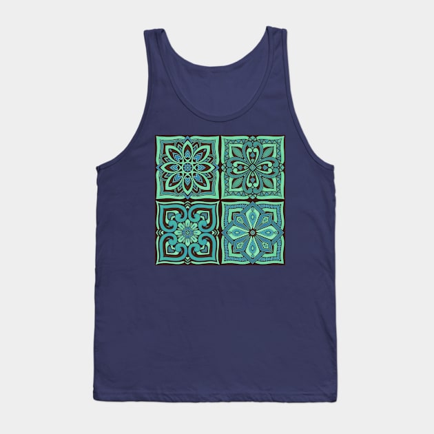 Moroccan Tiles - teal Tank Top by AprilAppleArt